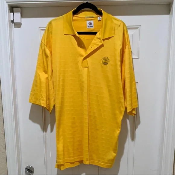 BEN HOGAN LOGO GOLF POLO PEBBLE LOGO BEACH PERFORMANCE YELLOW XXL DESIGNER NWOT Shirts